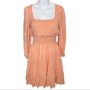 Line & Dot Dress Size M Tiered & Smocked